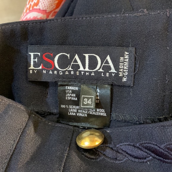 Absolutely gorgeous vintage nautical trousers from Escada, dark navy, size 4 - Picture 5 of 6